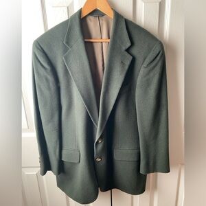 VTG Union USA POLO UNIVERSITY CLUB Forest Green 100% Camel Hair Blazer SZ 42R